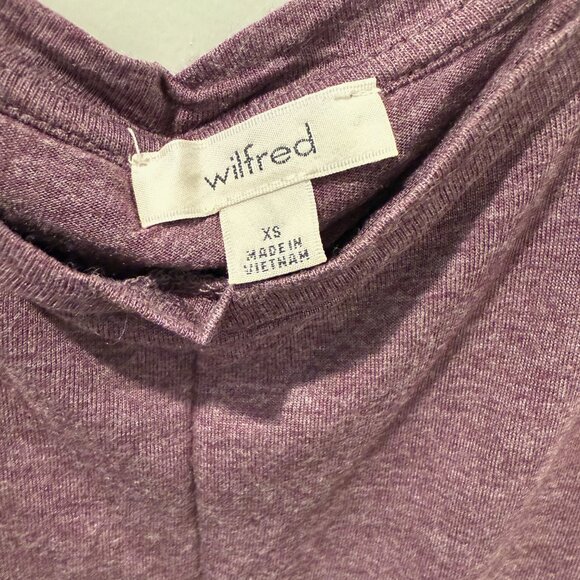 NEW Aritzia Wilfred Purple Anvers T shirt Split Back Cotton Tee Capsleeve Top XS - Picture 10 of 14